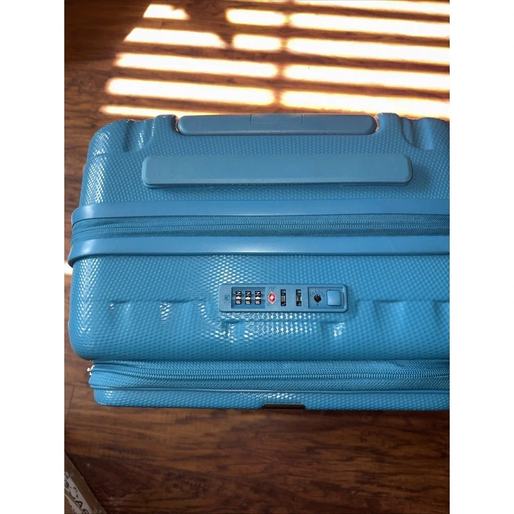 Hanke Underseat 16 Inch Carry On Luggage Hard Shell Caribbean Blue NEW